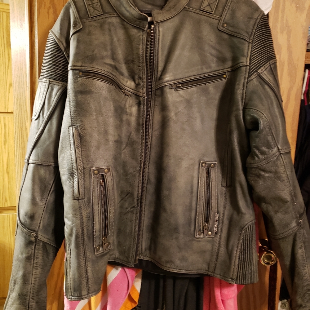 Gray Leather jacket